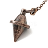 Brass Cable Chain Pointed Dowsing Pendulums HJEW-D004-04R-3