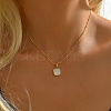 Natural Shell Square Pendant Necklace EH4295-1-3