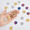18Pcs 3 Colors 201 Stainless Steel Pendants STAS-DC0013-43-3