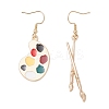 Palette & Brush Alloy Enamel Dangle Earrings EJEW-JE06482-3