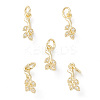 Rack Plating Brass Pave Cubic Zirconia Leaf Shape Ice Pick Pinch Bails X-KK-G464-07LG-4