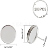 200Pcs Flat Round 304 Stainless Steel Stud Earring Settings STAS-UN0046-79-4