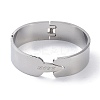 Non-Tarnish Word Love 304 Stainless Steel wide Hinged Bangles BJEW-G700-05P-2