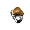 304 Stainless Steel with Natural Tiger Eye Finger Rings for Men FS-WG9BB25-10-2