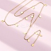 304 Stainless Steel Teardrop Tassel Y Necklaces NJEW-R026-24G-2