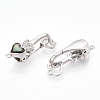 Brass Micro Pave Clear Cubic Zirconia Fold Over Clasps KK-H480-50P-02-2