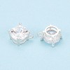925 Sterling Silver Micro Pave Clear Cubic Zirconia Charms STER-N017-17C-S-3