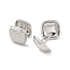 Brass Rhombus Hoop Earrings for Women EJEW-E275-06P-2