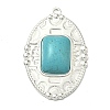 304 Stainless Steel with Dyed Synthetic Turquoise Pendants STAS-G374-05S-08-1