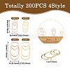 200Pcs 4 Style Carbon Steel Paper Clips FIND-TA0002-17-4