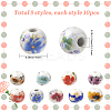 90Pcs 9 Colors Floral Printed Porcelain Beads PORC-SC0001-20-2