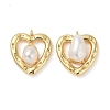 Brass Pave Natural Freshwater Pearl Pendants KK-U045-18G-1