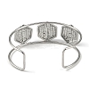 Non-Tarnish 304 Stainless Steel Wide Textured Open Cuff Bangles BJEW-Q348-05P-02-3