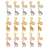 5Pcs Giraffe Alloy Enamel Pendant Decoration HJEW-YW00094-01-2