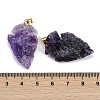 Raw Rough Natural Amethyst Pendants G-G162-01G-02-3