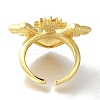 Rack Plating Brass Clear Cubic Zirconia Open Cuff Rings RJEW-S411-01G-02-3