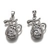 Brass Clear Cubic Zirconia Constellation Charms KK-J278-33P-K-1