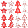 80Pcs 8 Styles Christmas Theme Wood Pendants WOOD-SC0001-81-1