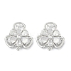 Brass Micro Pave Cubic Zirconia Stud Earring Findings LS-KK-Z094-09P-2