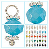 180Pcs 9 Colors Electroplate Glass Pendants PALLOY-GO00004-3