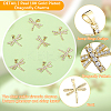 8 Pcs Brass Micro Pave Clear Cubic Zirconia Pendants KK-BBC0021-82-5