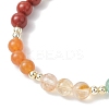 Natural Amethyst & Red Jasper & Red Aventurine & Synthetic Hematite & Lapis Lazuli & Citrine & White Jade & Green Aventurine Beaded Stretch Bracelets for Girls BJEW-JB12174-3