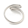 Non-Tarnish 304 Stainless Steel Teardrop Open Cuff Ring for Women RJEW-A043-19P-3