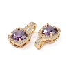 Brass Micro Pave Cubic Zirconia Pendants KK-E068-VC428-3