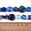 Handmade Foil Glass with Gold Sand Lampwork Beads Strands FOIL-Q002-08C-4