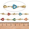 Brass Heart Link Chains KK-D368-03G-I-2