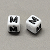 Large Hole Acrylic Letter European Beads SACR-Q103-7mm-01M-2