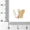 Brass Micro Pave Clear Cubic Zirconia Connector Charms KK-G503-35G-3