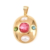 304 Stainless Steel Rhinestone Pendants STAS-A135-06G-1