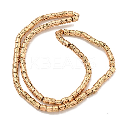 Electroplated Natural Lava Rock Beads Strands G-I360-J01-02-1