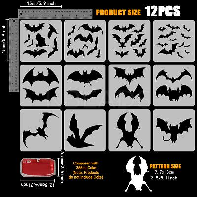 PET Hollow Out Drawing Painting Stencils DIY-WH0394-0361-1