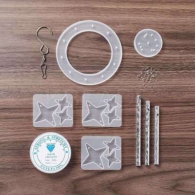 DIY Heart Wind Chime Making Kits DIY-C054-13-1