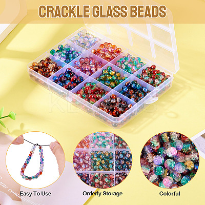 12 Colors Crackle Glass Beads CCG-TA0002-05B-1