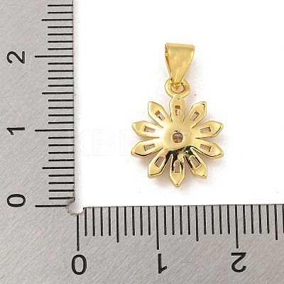 Rack Plating Brass Micro Pave Cubic Zirconia Pendants KK-G513-02G-1
