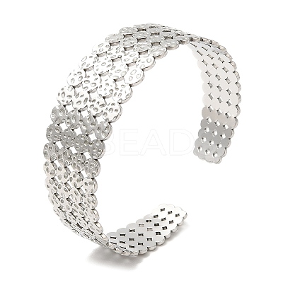 Non-Tarnish 304 Stainless Steel Cuff Bangles BJEW-K267-01P-1