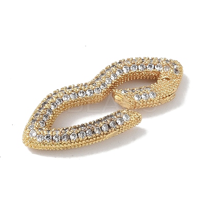 Rack Plating Brass Micro Pave Cubic Zirconia Twister Clasps KK-NH0002-17G-01-1