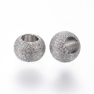 Non-Tarnish 304 Stainless Steel Textured Spacer Beads LS-X-STAS-P108-04P-1