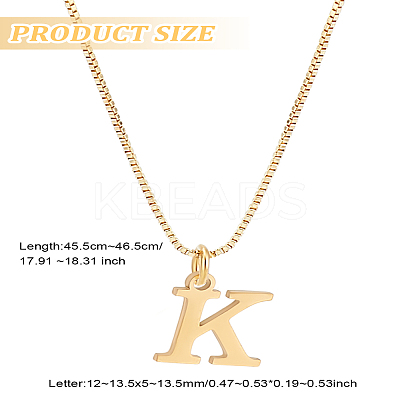 1pc 304 Stainless Steel Letter Pendant Necklaces NJEW-LP0001-38K-G-1
