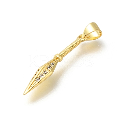 Rack Plating Brass Micro Pave Cubic Zirconia Pendants KK-Z086-63G-02-1
