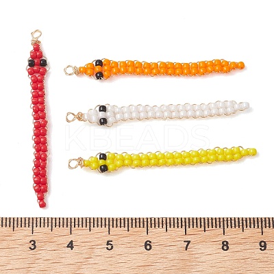 Glass Seed Beaded Big Pendants PALLOY-MZ01292-1