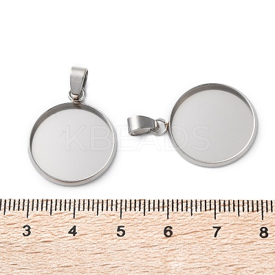 304 Stainless Steel Pendant Cabochon Settings STAS-L282-010P-07-1