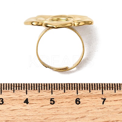 Adjustable 304 Stainless Steel Open Cuff Ring Components X-STAS-P403-01D-G-1