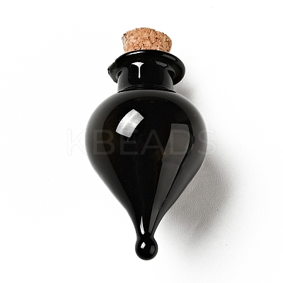 Teardrop Glass Cork Bottles Ornament AJEW-A039-01I-1