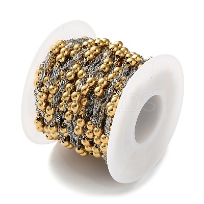 304 Stainless Steel Chains with Beads CHS-F020-09GP-1