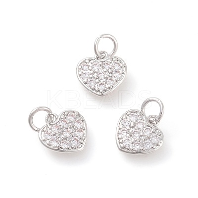 Brass Micro Pave Cubic Zirconia Charms ZIRC-F106-07P-1
