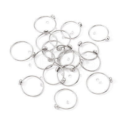 18Pcs 304 Stainless Steel Finger Ring Rhinestone Settings STAS-TA0005-86P-1